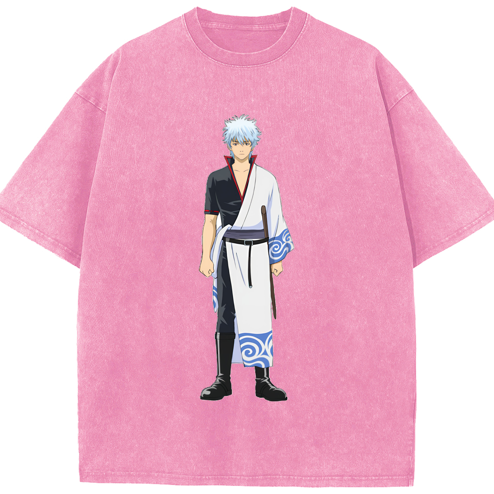 （画像用） ぎんたま 坂田銀時（さかたぎんとき） 神楽 志村新八（しむら しんぱち） GINTAMA Sakata Gintoki Kagura Shimura Shinpachi 綿100% ヴィンテージ風 半袖Tシャツ（フロントプリント）